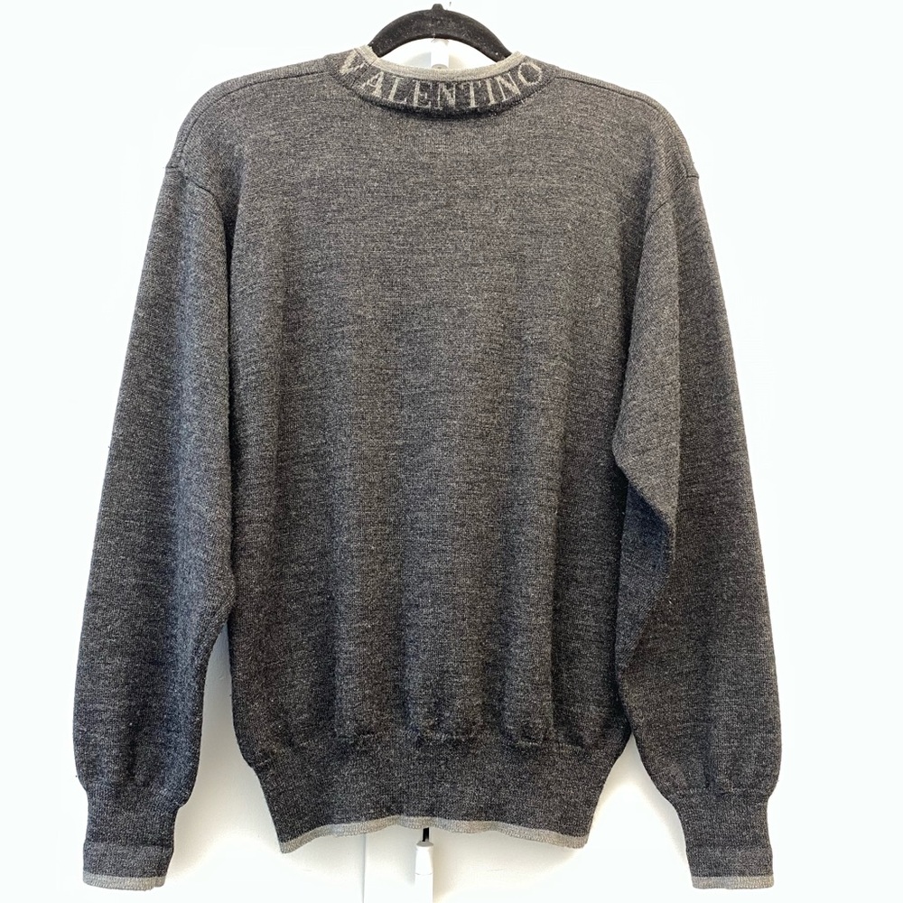 💯 Marino Wool Valentino Crew Neck Ling Sleeve Sweater Size S